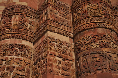carvings, building, india, stone, temple, facade, architecture