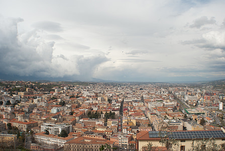 ciudad, Italia, panorámica, Cosenza, paisaje urbano, arquitectura, escena urbana