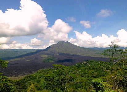 Gunung batur, kitamani, Bali, Indonézia, hegyi, panoráma, táj