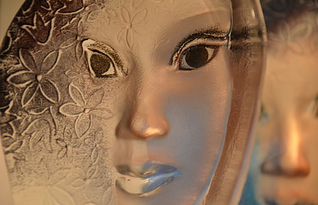 顔, マスク, ガラス, ガラス製品, 透明です, アート, 抽象的な