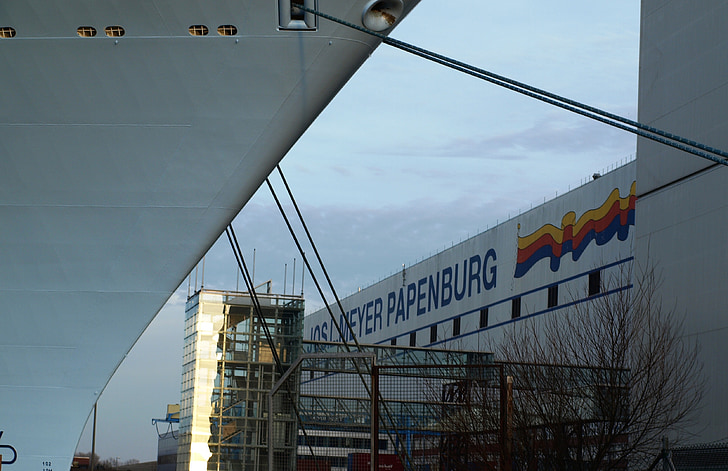 meyer shipyard, ozeanriese, shipyard, papenburg germany, large