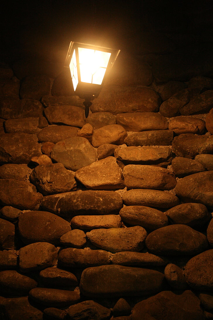 lanterna, cave, pedra