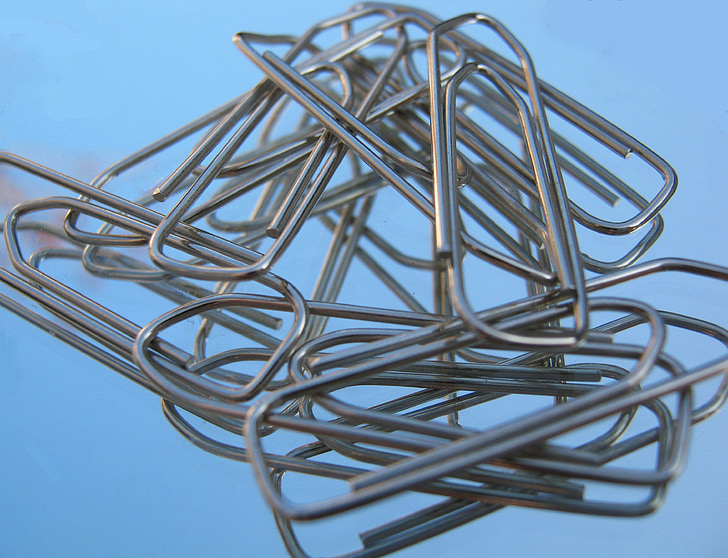 office, paper clips, several, metal