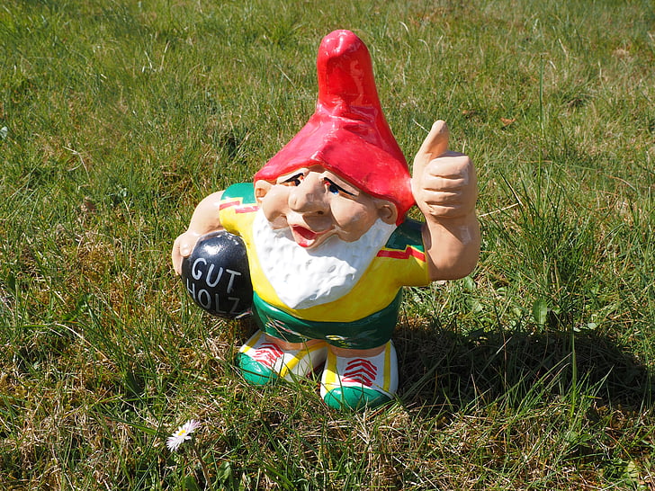 dwarf, thumbs up, prima, garden gnome, figure, gut, top