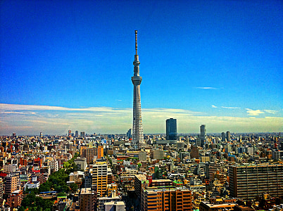 Tokiói torony, Tokió, Japán, utca-és városrészlet, híres hely, építészet, városi skyline