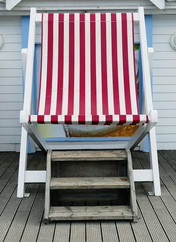 Pantai, kursi, kursi, perjalanan, laut, bersantai, musim panas