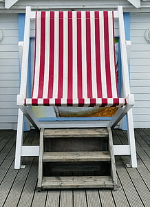 stranden, solstol, stol, resor, havet, koppla av, sommar