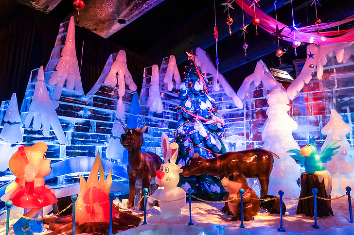 eksponat lodu, Gaylord palms hotel, Orlando, Florida, Boże Narodzenie, Orlando na Florydzie, celebracja