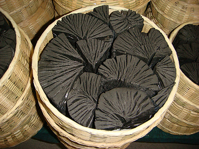 carbón de leña, cesta de carbón