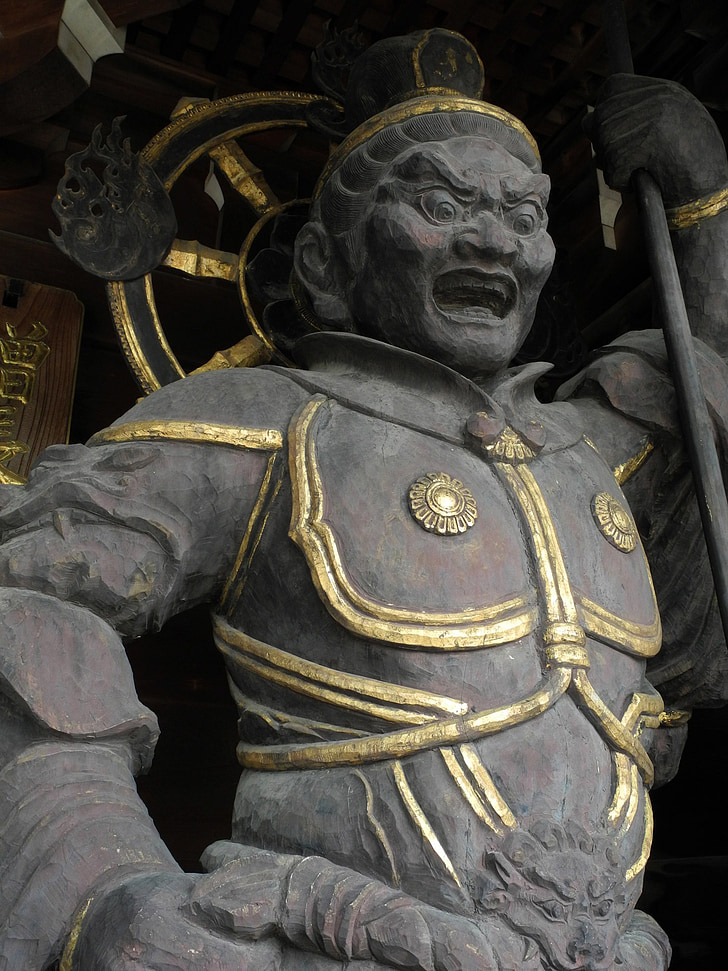 Gud, templet, Woody, Japan, träslöjd, skulptur, konstverk