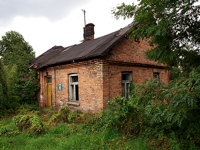 huis, oude, het platform, baksteen, platteland, boerderij, oud huis