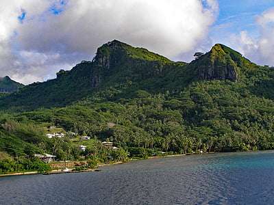 huahini, french, polynesia, society, island, paradise, mountain