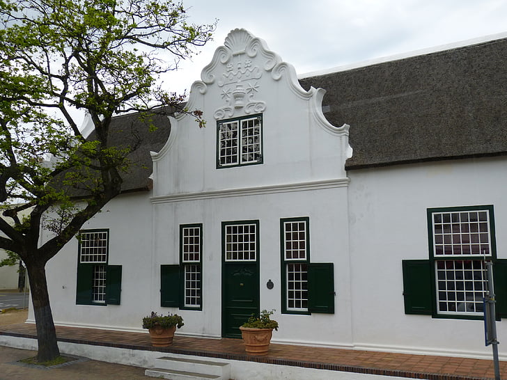 Sydafrika, Stellenbosch, byggnad, Cape dutch, halmtak, Kapstaden, historiskt sett