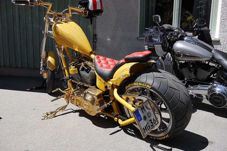 Harley, motocyklu, vozidlo