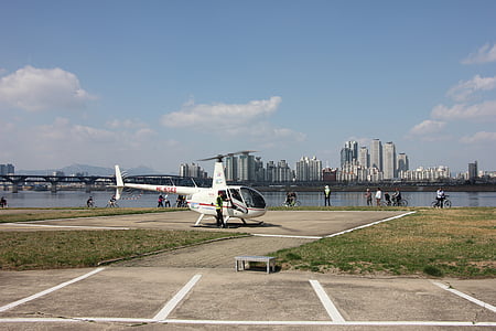 Jamsil, helikopter, rejse, turisme, Seoul, blå luft