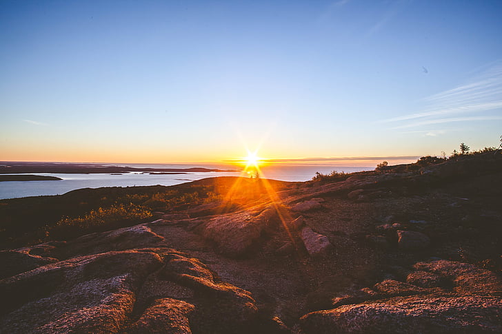 Beach, Dawn, Dusk, aften, søen, landskab, lys
