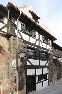Burgmauer, im Mittelalter, Schloss, Fachwerkhaus, Truss, Nürnberg