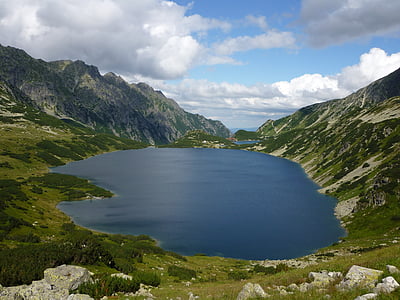 doline piatich rybníkov, Tatry, hory, turistické chodníky, Vysoké Tatry, rybník, horských jazierok