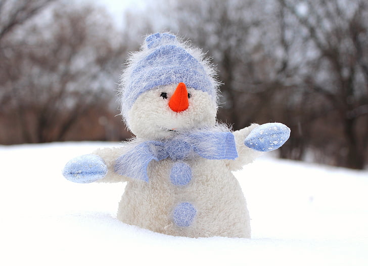снежен човек, сняг, навечерието на нова година, капачка, зимни, Коледа, Поздравление