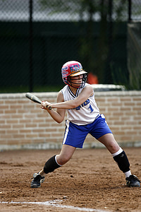 softball, batter, female, hitter, bat, helmet, stance