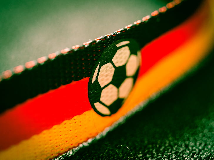 Tyskland, flagga, ormbunkar, fotboll, band, unhänger