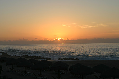 salida del sol, cabo, Playa, Océano, mar, Costa
