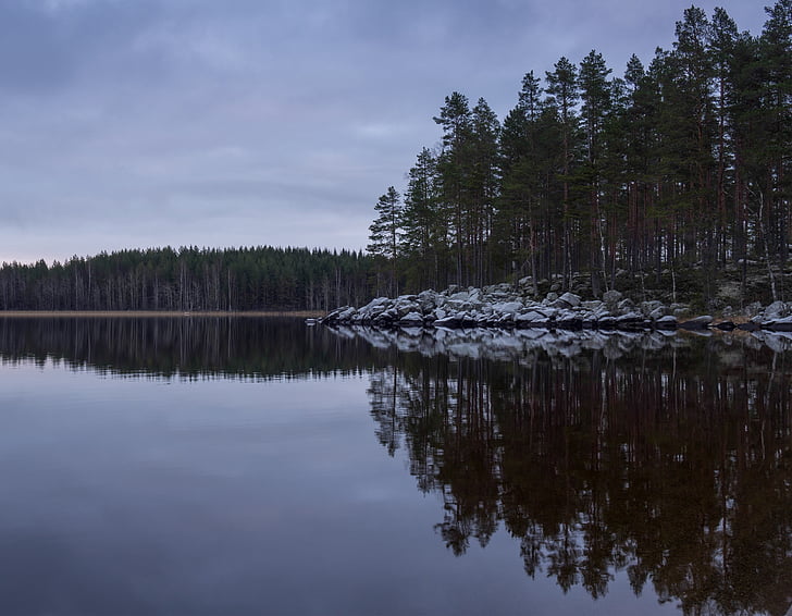 kraštovaizdžio, ežeras, Suomių, paplūdimys, vandens, Gamta, gamtos foto