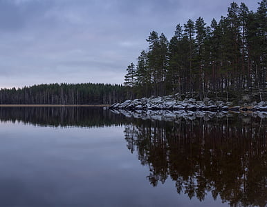 táj, tó, finn, Beach, víz, természet, természet fotó