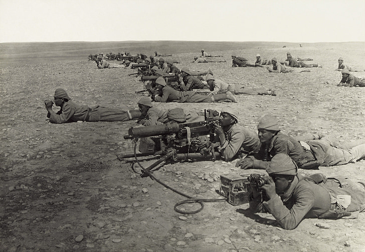 metralhadora, soldados, parte dianteira, tropas, i Guerra Mundial, primeira guerra mundial, 1ª Guerra Mundial.