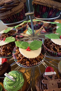 Kuchen, Weihnachten, Schokolade, Reis-crispies, Pudding, Cupcake, Xmas