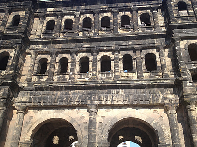 houder zwart, zwarte poort, Trier, Romeinse architectuur, Colosseum, het platform, amfitheater