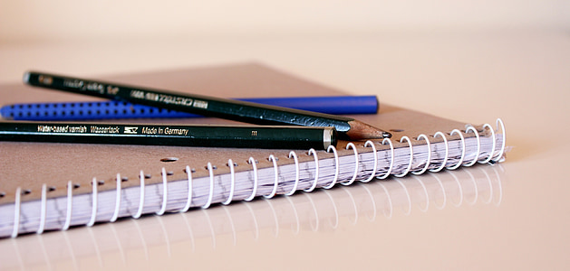 cuaderno espiral, Bloc de notas, bloque, pluma, lápiz, almohadilla de escritorio, Oficina
