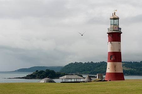 lighthouse, landscape, island, coastline, tower, beacon, coast