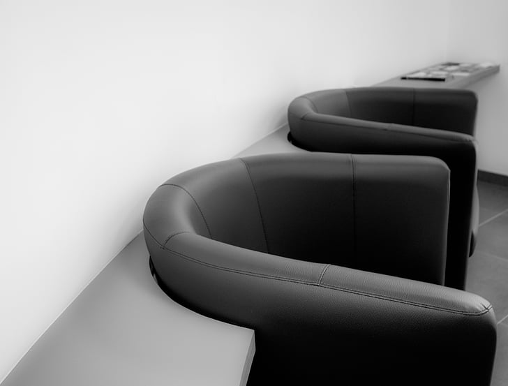 πολυθρόνες, μαύρο και άσπρο, καρέκλες, άνετα, σύγχρονη, Σχεδιασμός, άδειο