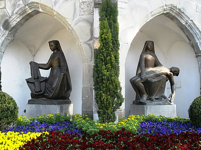 Skulptur, Bronze, sakrale, Kirche von St. florin, Vaduz, Fürstentum liechtenstein