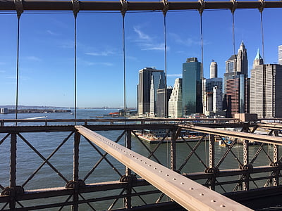 stad, New york, brug, New york city, Manhattan - New York City, Verenigde Staten, Brooklyn bridge