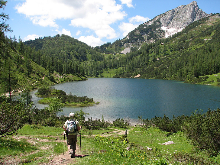 austria, mountains, landscape, mountain, more, hiking, man