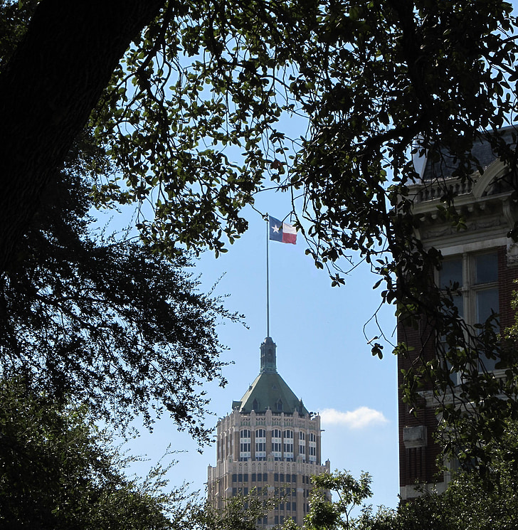 Lone star flag, Emily morgan, Hotel, San antonio, Texas, Lone star de stat de pavilion, centrul orasului