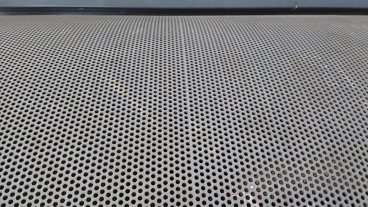 perforated sheet, curved, sheet, holes, many, regularly, metal