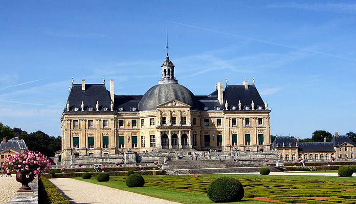 Seine-et-marne, Francuska, Vaux le vicomte, palača, zgrada, arhitektura, nebo