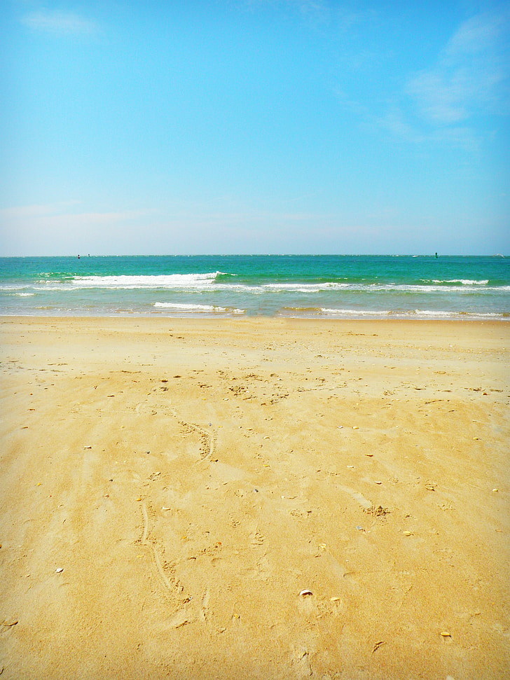 platja, natura, Marina, sorra, cel, blau, horitzó