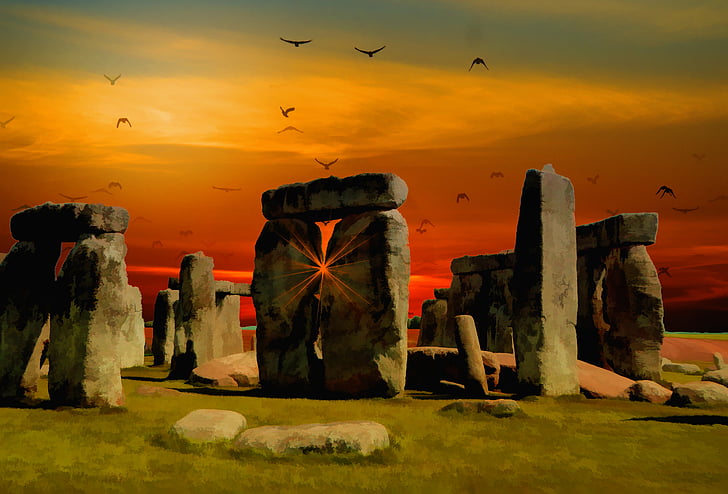 Стоунхендж, Англия, древен, камък, Паметник, праисторически, рок
