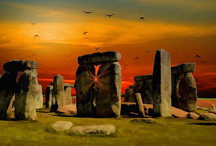 Stonehenge, Anglie, starověké, kámen, Památník, prehistorický, Rock