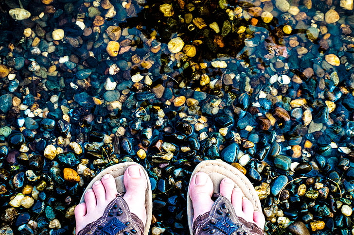 fötter, sjön, vatten, naturen, landskap, vattnet, Québec