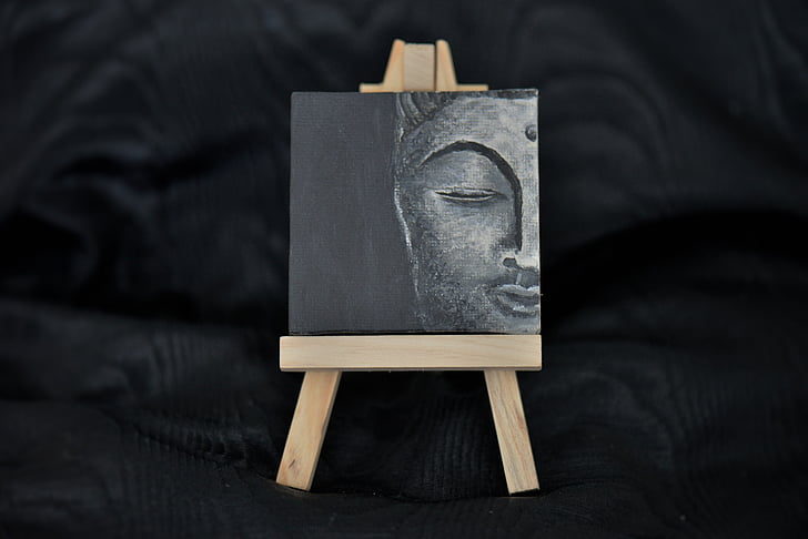 thumbnail, handpainted, miniature easel, artistically, blackboard, wood - Material, backgrounds