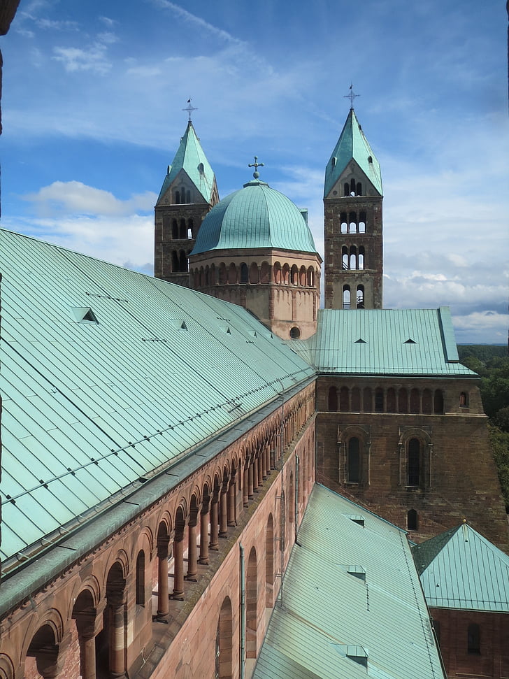 Speyer, Kathedraal, dak, buitenkant, gebouw, Duitsland, beroemde
