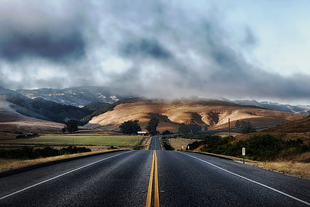 Калифорния, дорога, шоссе, горы, пейзаж, живописные, сельских районах