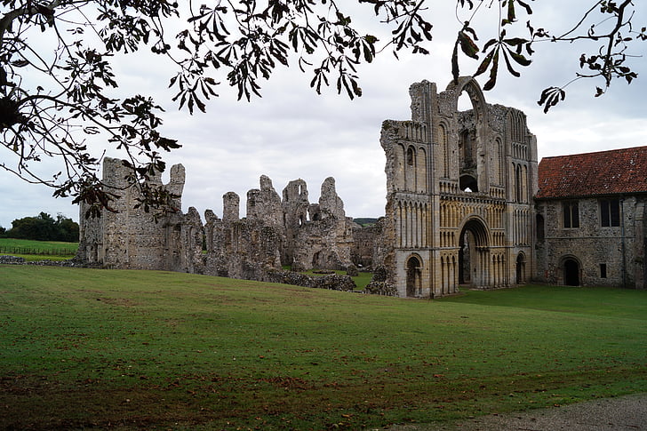 Castle acre priory, Kościół, Opactwo, ruiny, wieś, Castle acre, Norfolk