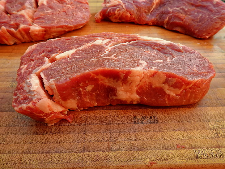 gaļa, liellopu gaļa, steiks, neapstrādāta, garšīgs, pārtika, grils