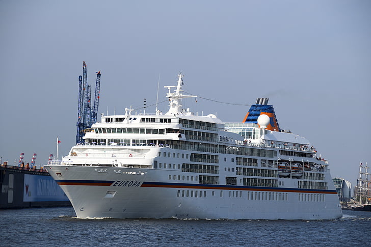 kryssningsfartyg, Hamburg, hamn, resor, maritima, Elbe, ship reser
